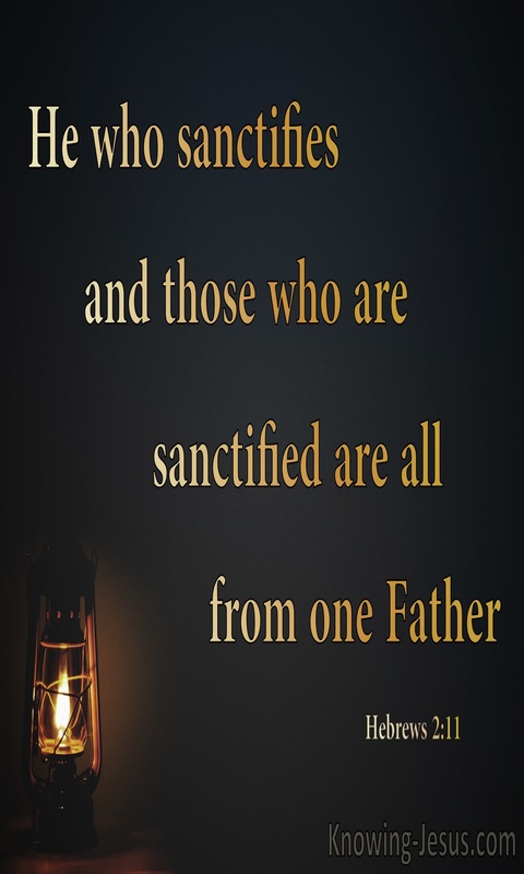 Hebrews 2:11 The Sanctifier And Sanctified Are Of One Father (black) 